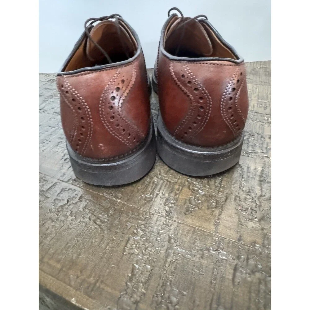 Allen Edmonds Shelton 8271 Burgundy Two Tone Saddle Oxford Dress Shoe 7.5 C